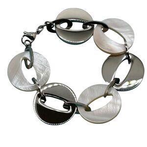 Honora Mother of Pearl stainless steel bracelet NWOT